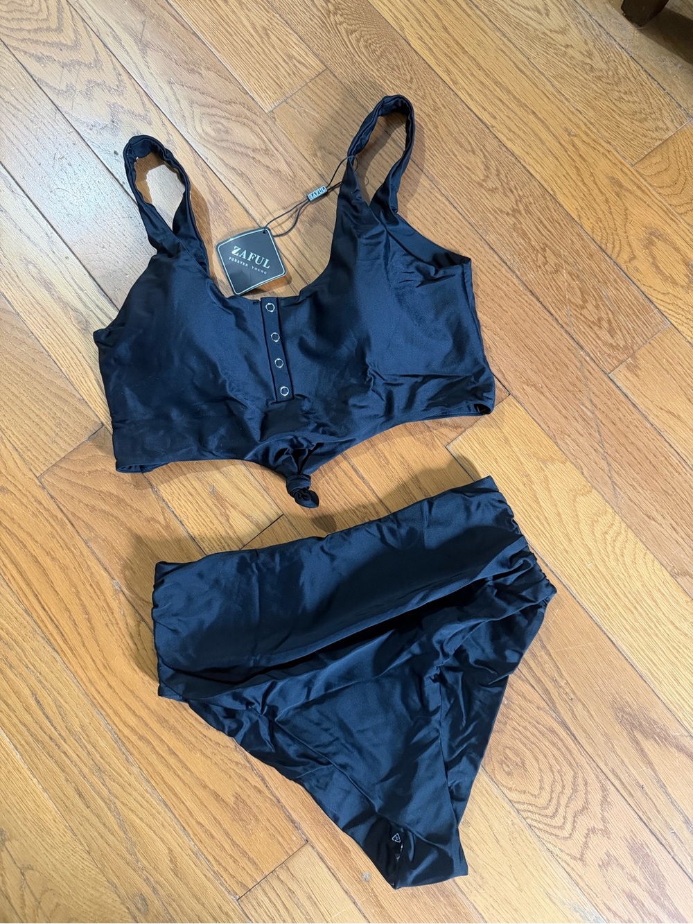 Zaful Bralette & High-Waist Swim Set